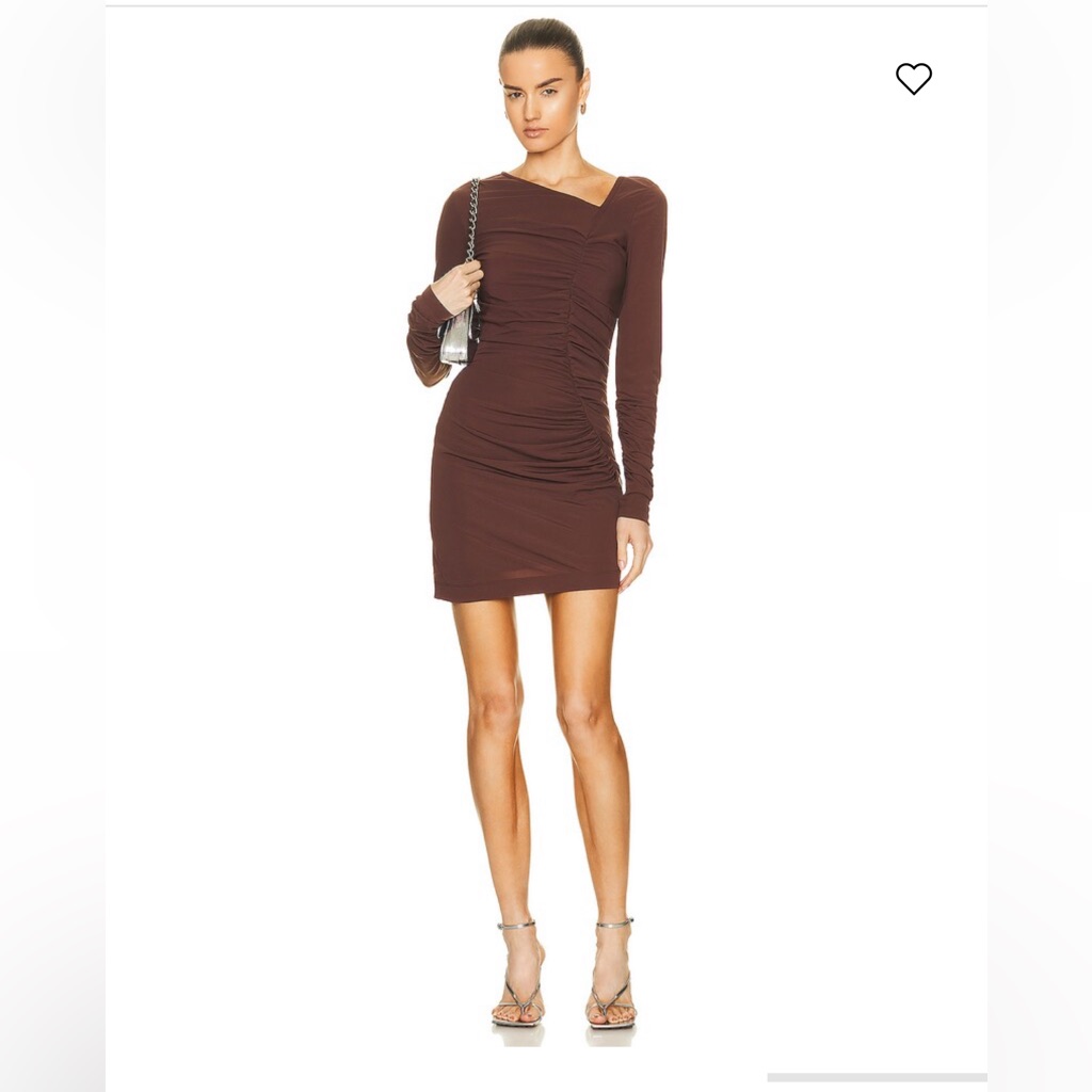 Helmut Lang Chocolate Long Sleeve Twist Dress